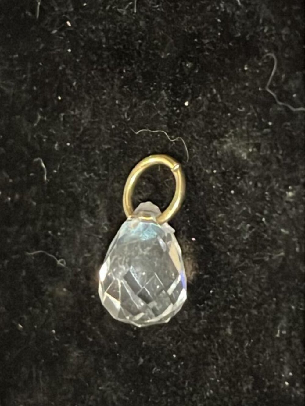 Small Teardrop Faceted Clear Stone Pendant/Charm